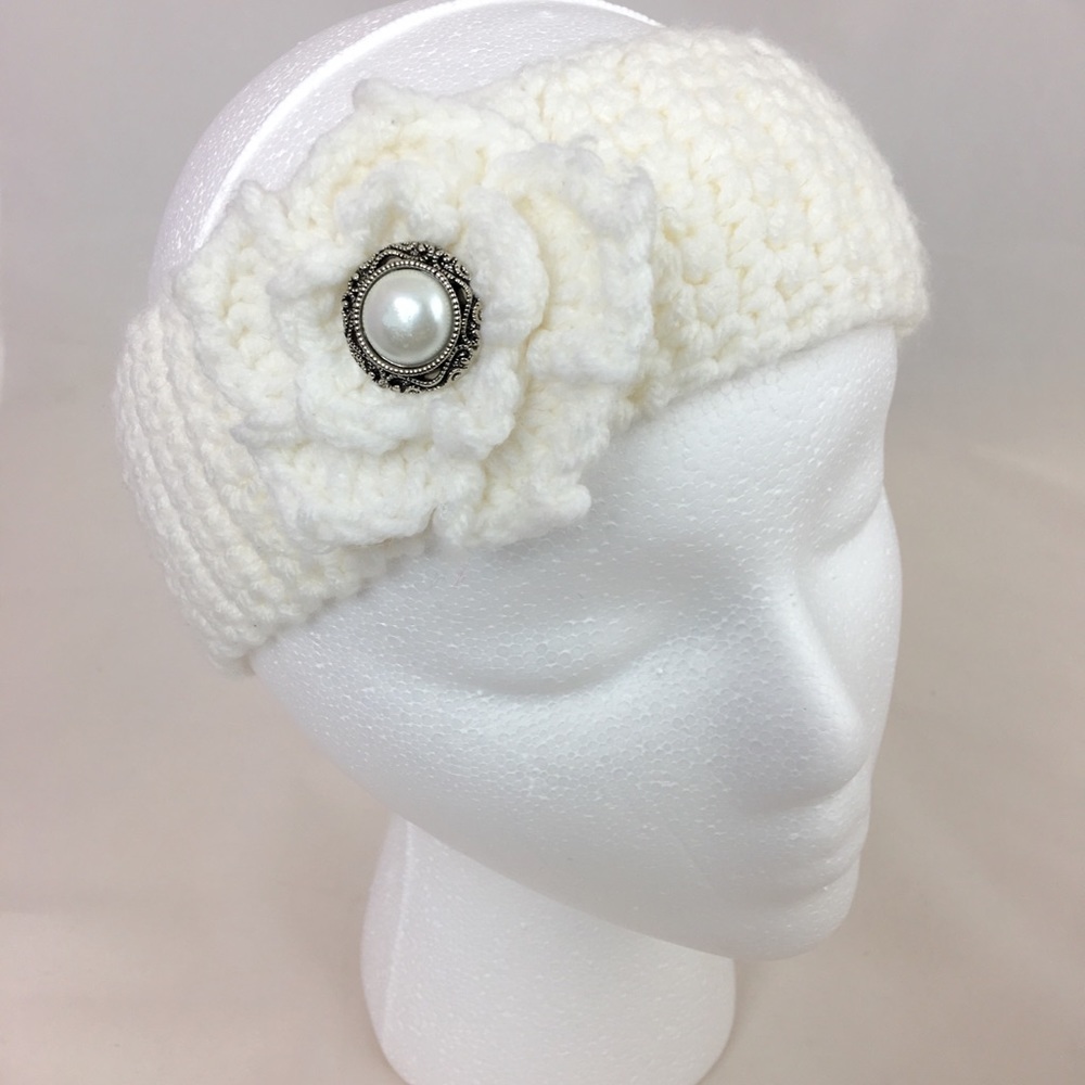 White Crocheted Headband